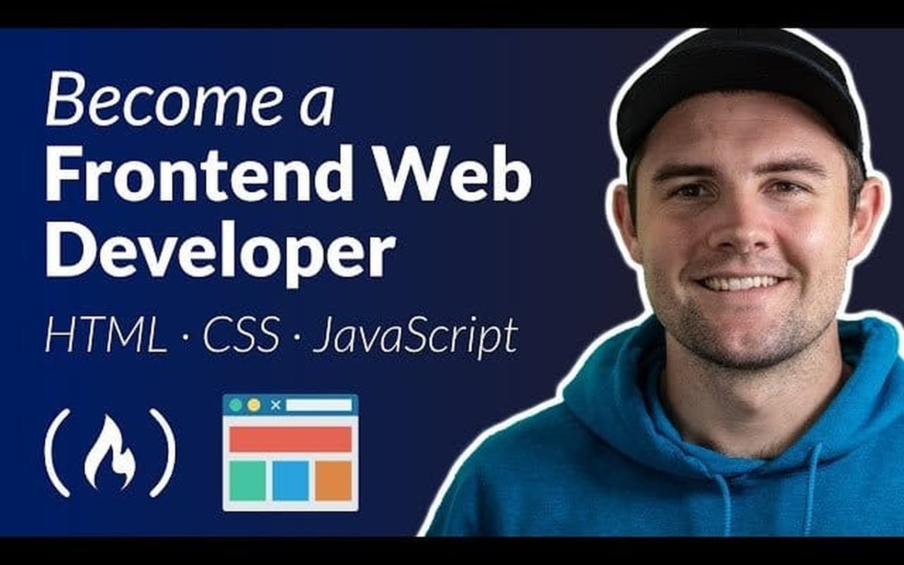 Kelas front-end HTML, CSS, dan JavaScript dengan materi di layar proyektor